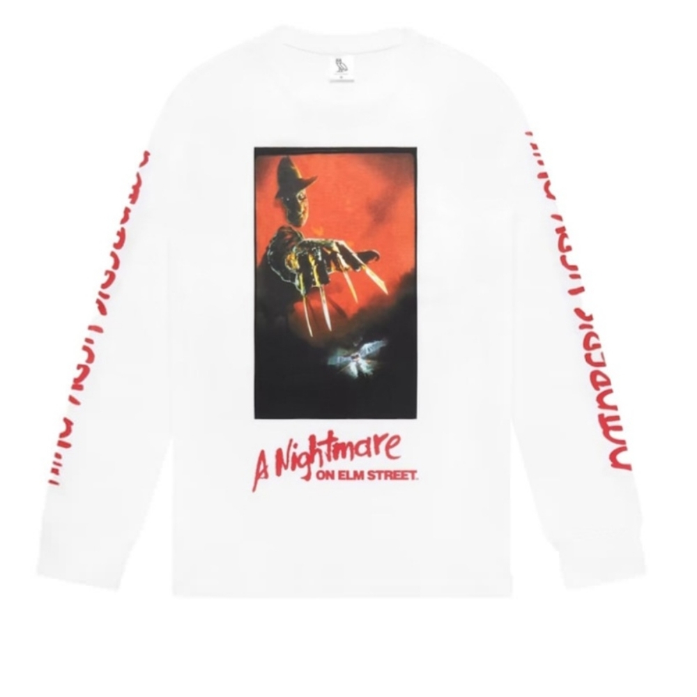 OVO A Nightmare On Elm Street Longsleeve T-Shirt Tee White Drake Size Medium - Picture 1 of 4